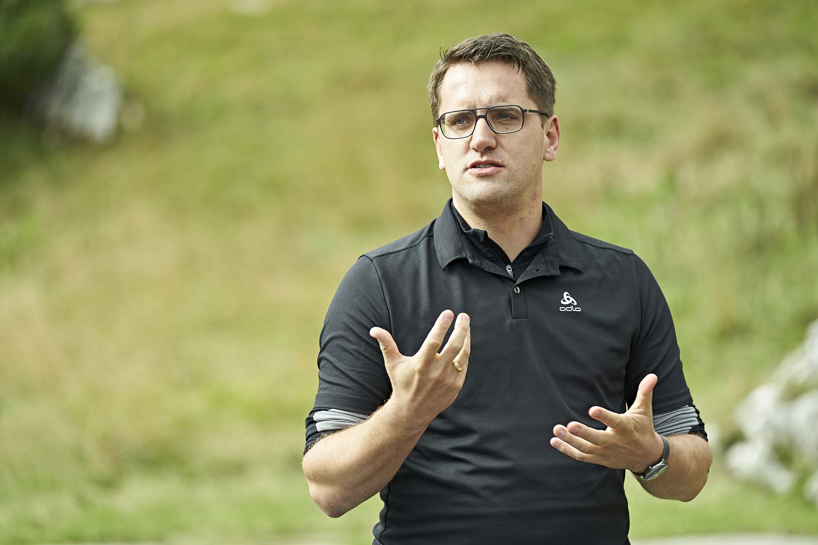 Christian Doleschal, Vorsitzender der Jungen Union Bayern hält eine Rede | NIKKY MAIER photo - 08